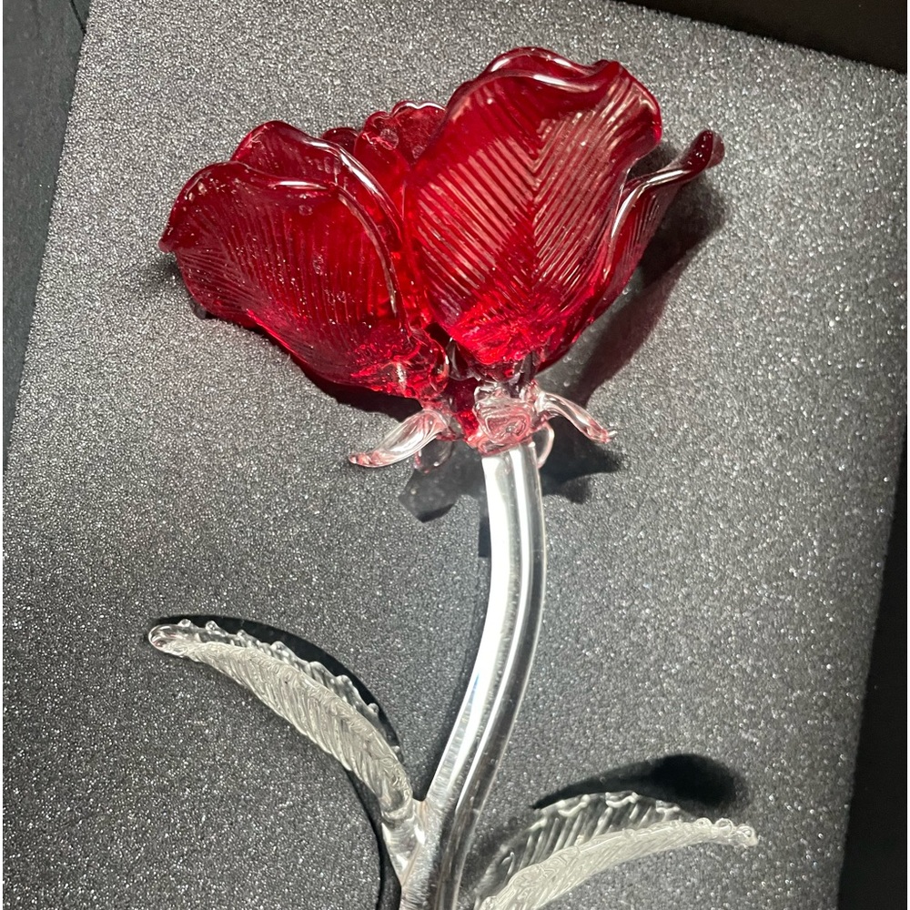 Waterford crystal red rose